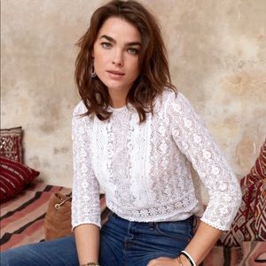 Sezane Jeannette Lace Blouse